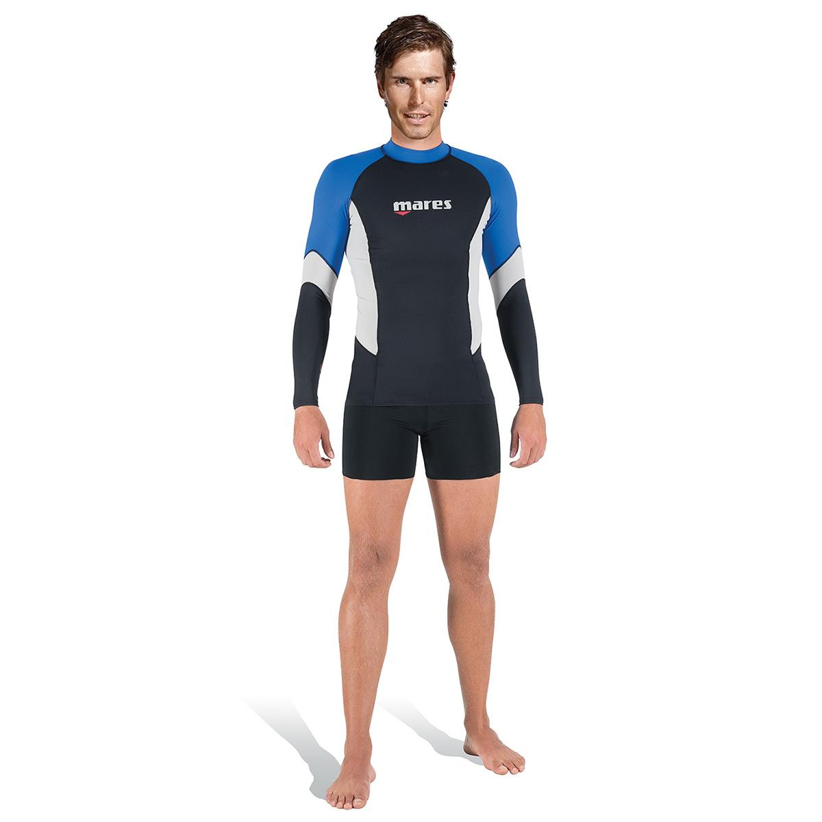 Rash Guard da uomo UPF Block 80+ Mares - NERO-BLU
