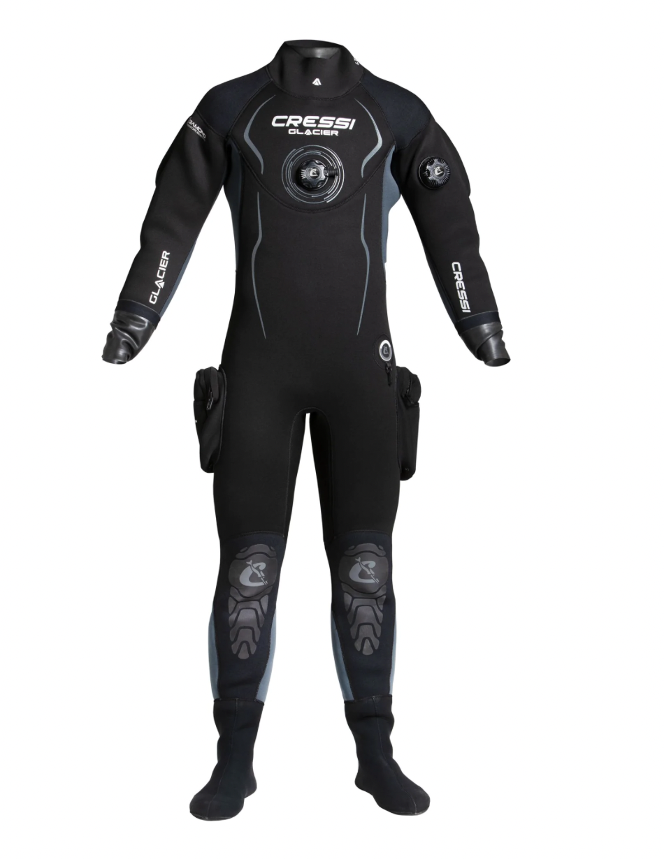 Muta Stagna Uomo Glacier Cressi 4mm alta densità in neoprene - NERO