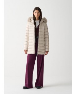 Piumino a trapezio con pelliccia da donna 2233E 2YO - 16