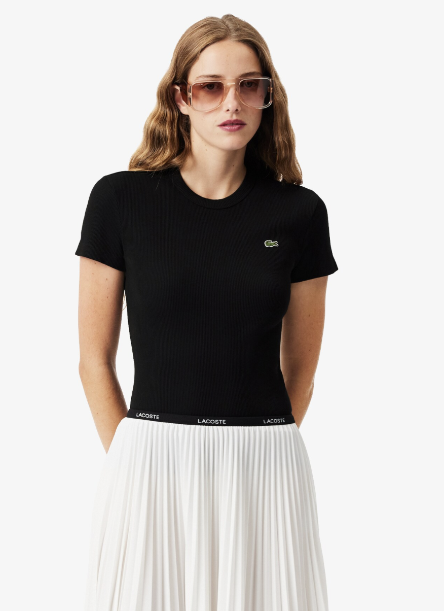 copy of T-shirt sportiva tecnica ultra-dry in cotone Lacoste da Donna - Tshirt Lacoste Donna - 031 NOIR