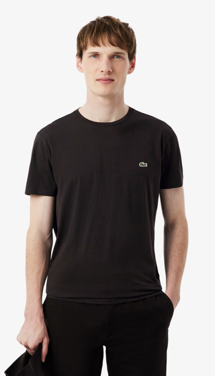 T-shirt in cotone Pima Lacoste da uomo TH6709 - MARRONE
