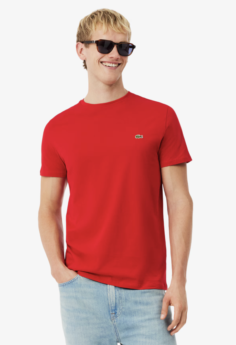 T-shirt in cotone Pima Lacoste da uomo TH6709 - ROSSO