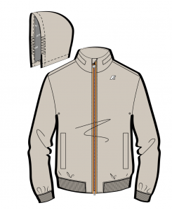 Giacca corta da uomo ARSENE STRETCH DOT K-Way K3157BW - 634 BEIGE LT