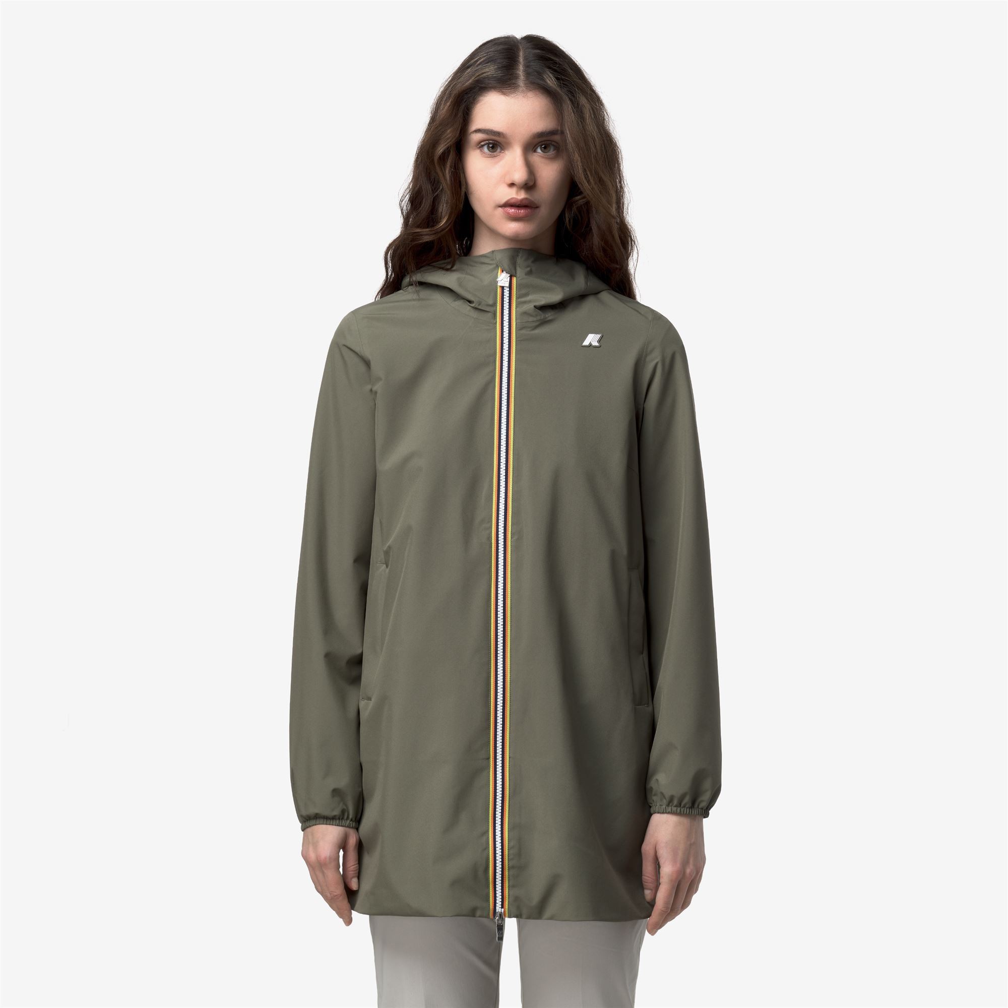 K-Way Jacket for Women Sophie Stretch Poly Jersey K8133YW - V15 Green Lichen