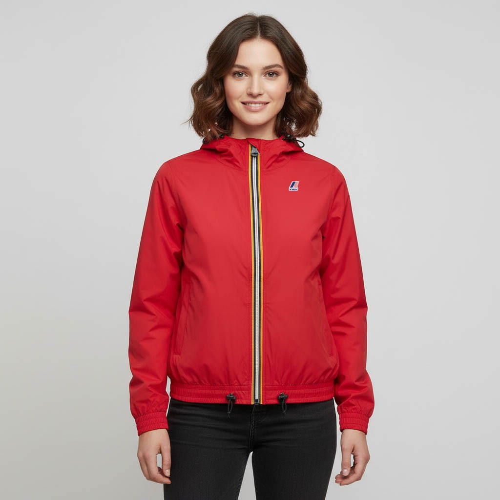 K-Way Short Jacket for Women Le Vrai 4.0 Anny K71384W - B04 Red Poppy 
