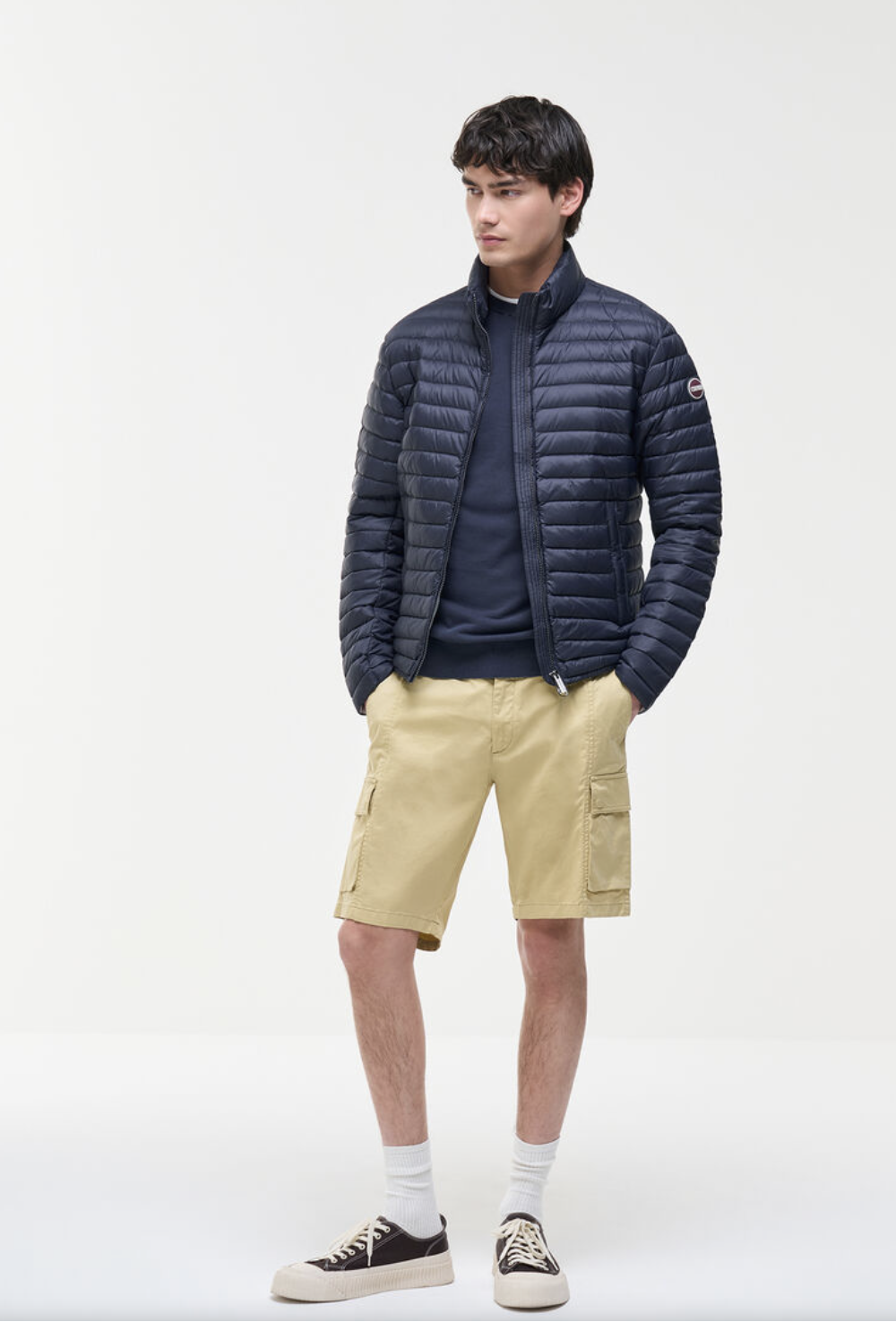 Piumino leggero da uomo con cappuccio fisso Colmar 1246 8VX - 68 NAVY
