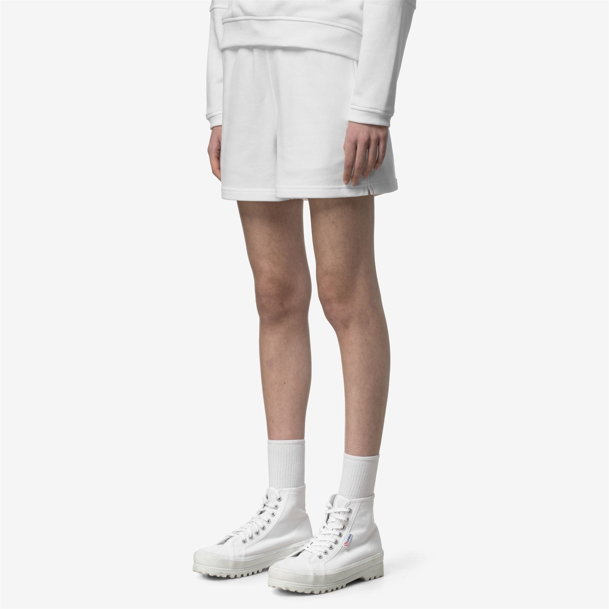 Pantaloncini sportivi da donna K-Way Rika poly Cotton K5134IW - 001 WHITE