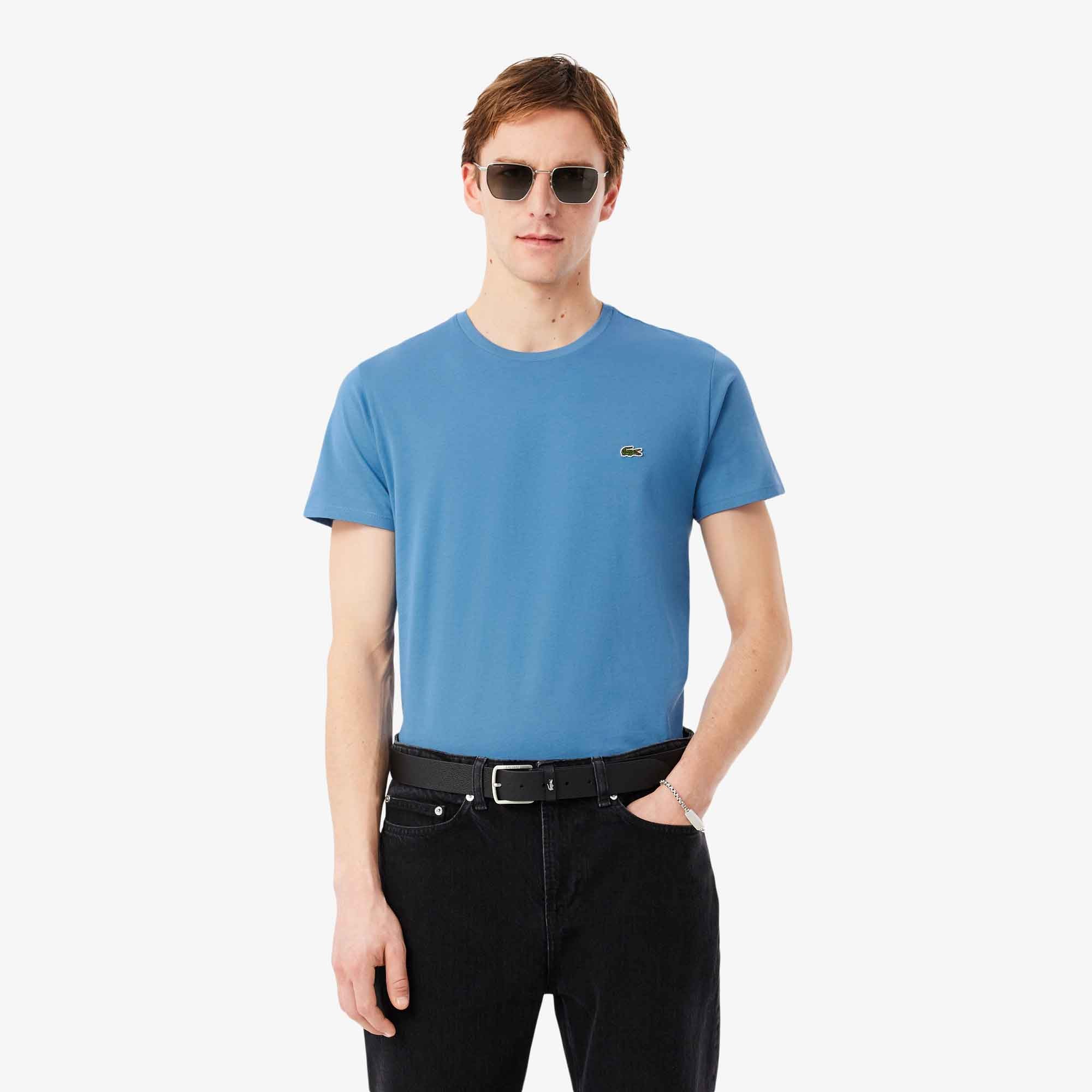T-shirt in cotone Pima Lacoste da uomo TH6709 - JBK Bleu