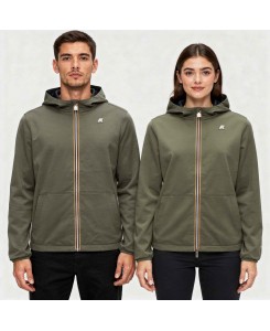 copy of K-Way Unisex JAKE COTTON REVERSIBLE Jacket K51337W - B1R Green Lichen - Blue