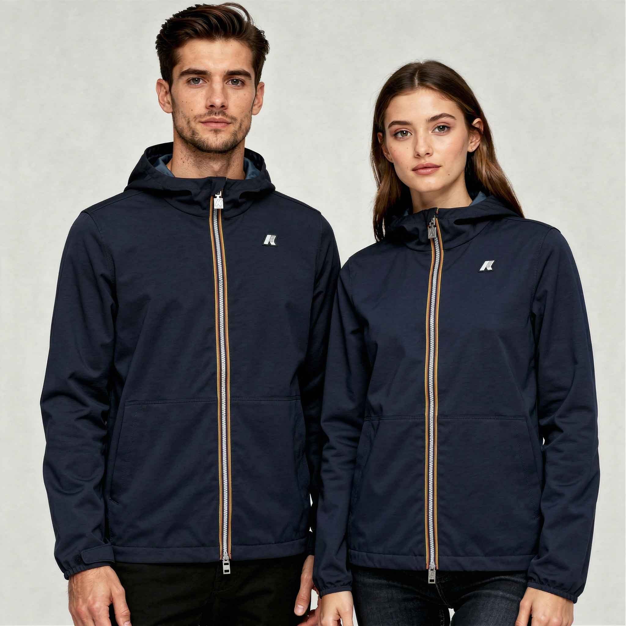 copy of K-Way Unisex JAKE COTTON REVERSIBLE Jacket K51337W - C04 Blue Depth - Blue In