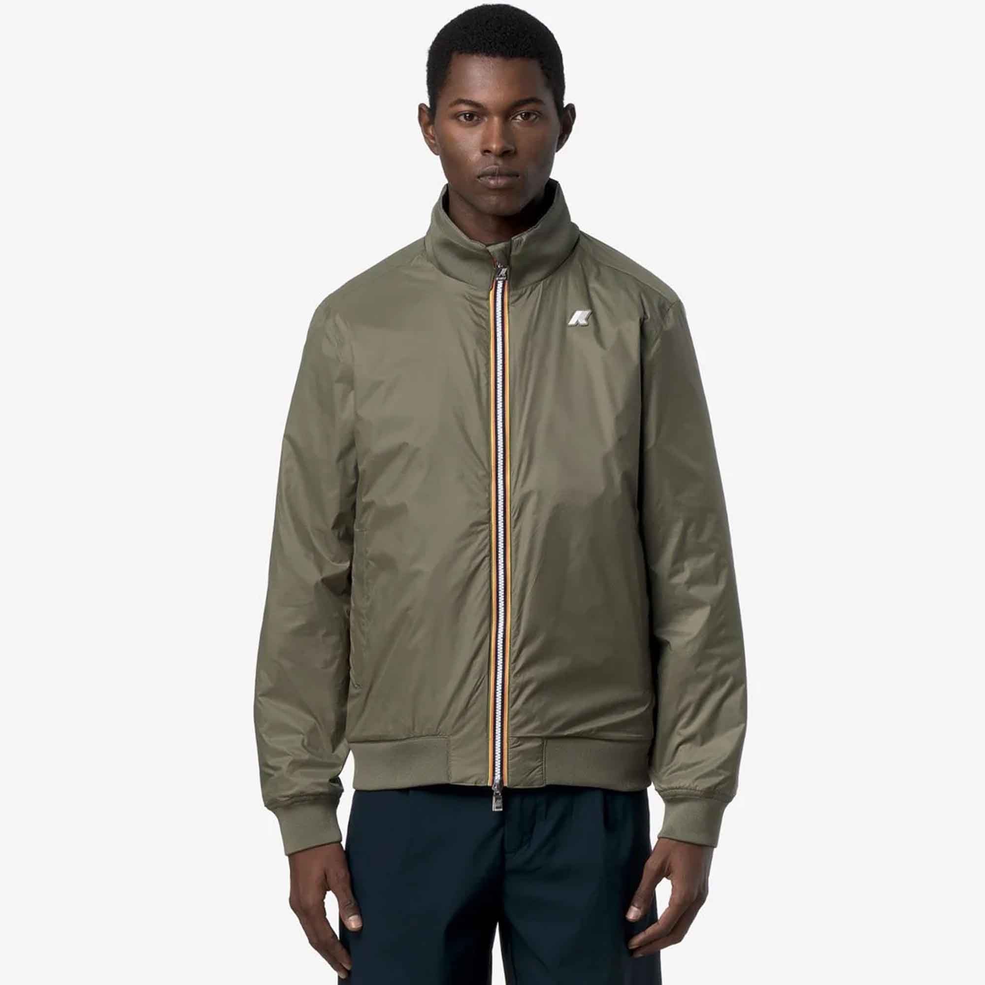 K-Way Arsene Cotton Reversible Jacket for Men K8135PW - B0L Beige Lt - Green Lichen