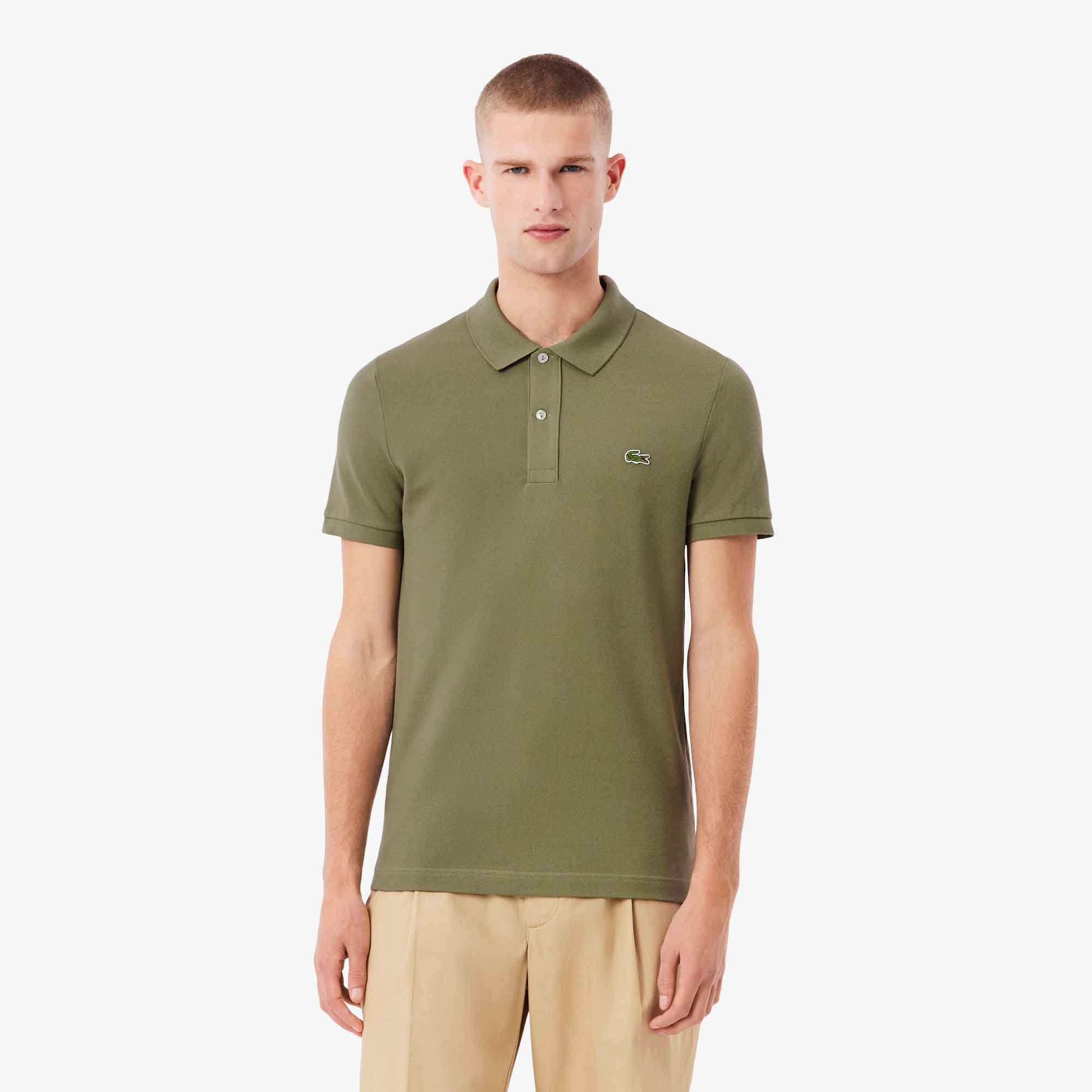 Polo slim fit in piqué L.12.12 da uomo Lacoste PH4012 - BMY Verde Cachi