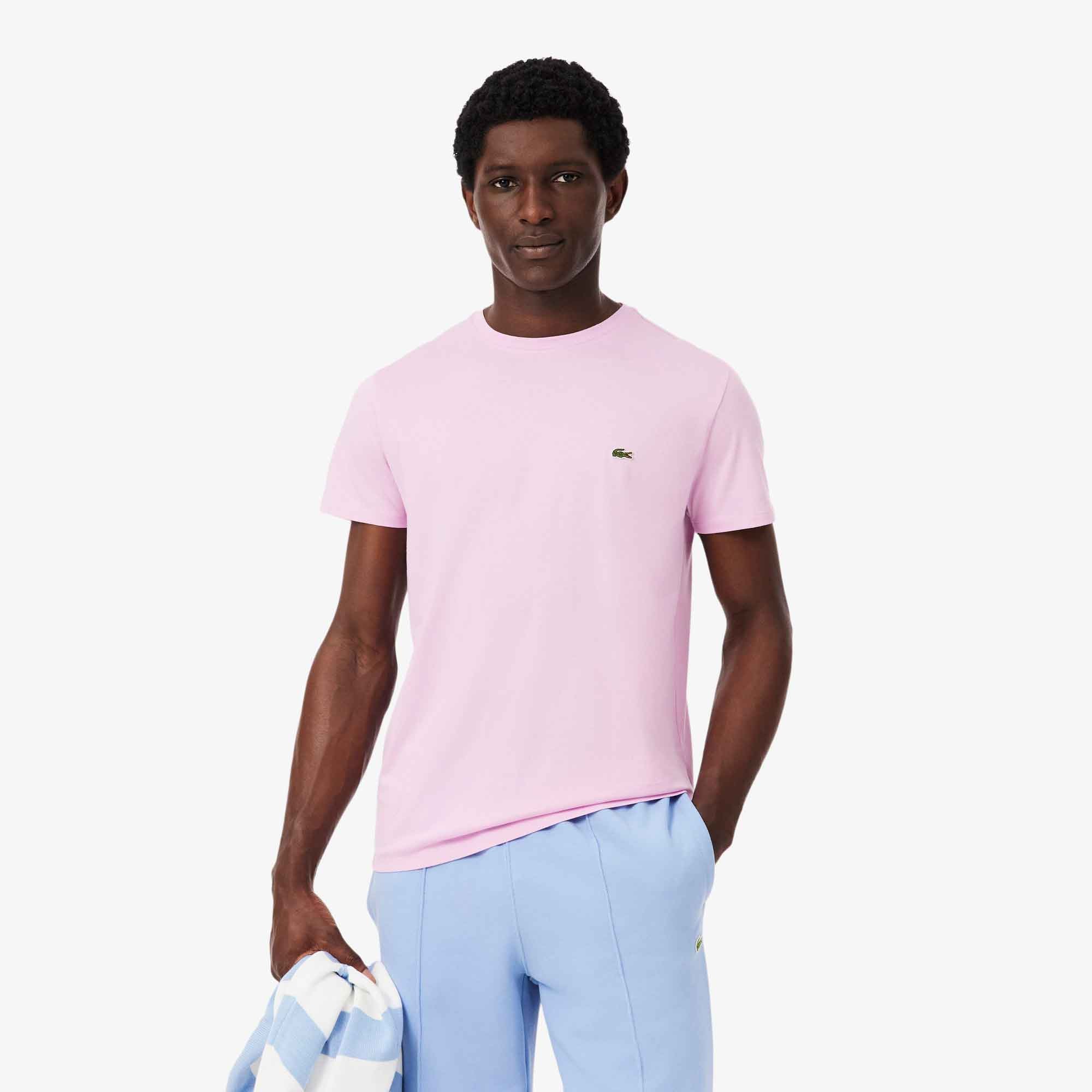 T-shirt in cotone Pima Lacoste da uomo TH6709 - Z4H Rosa