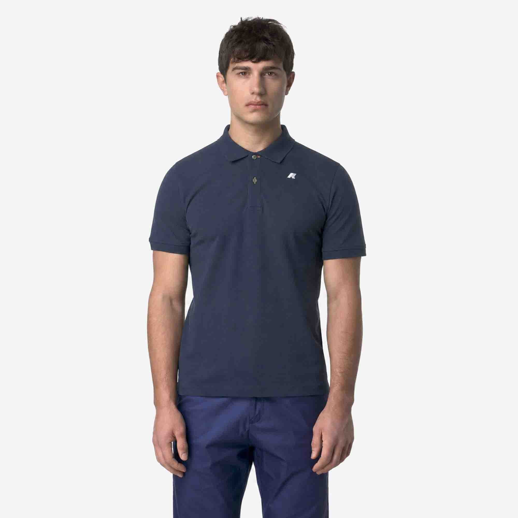 T-shirt da uomo Vinnie Pique K-Way K1125CW - B67 Blue Insignia