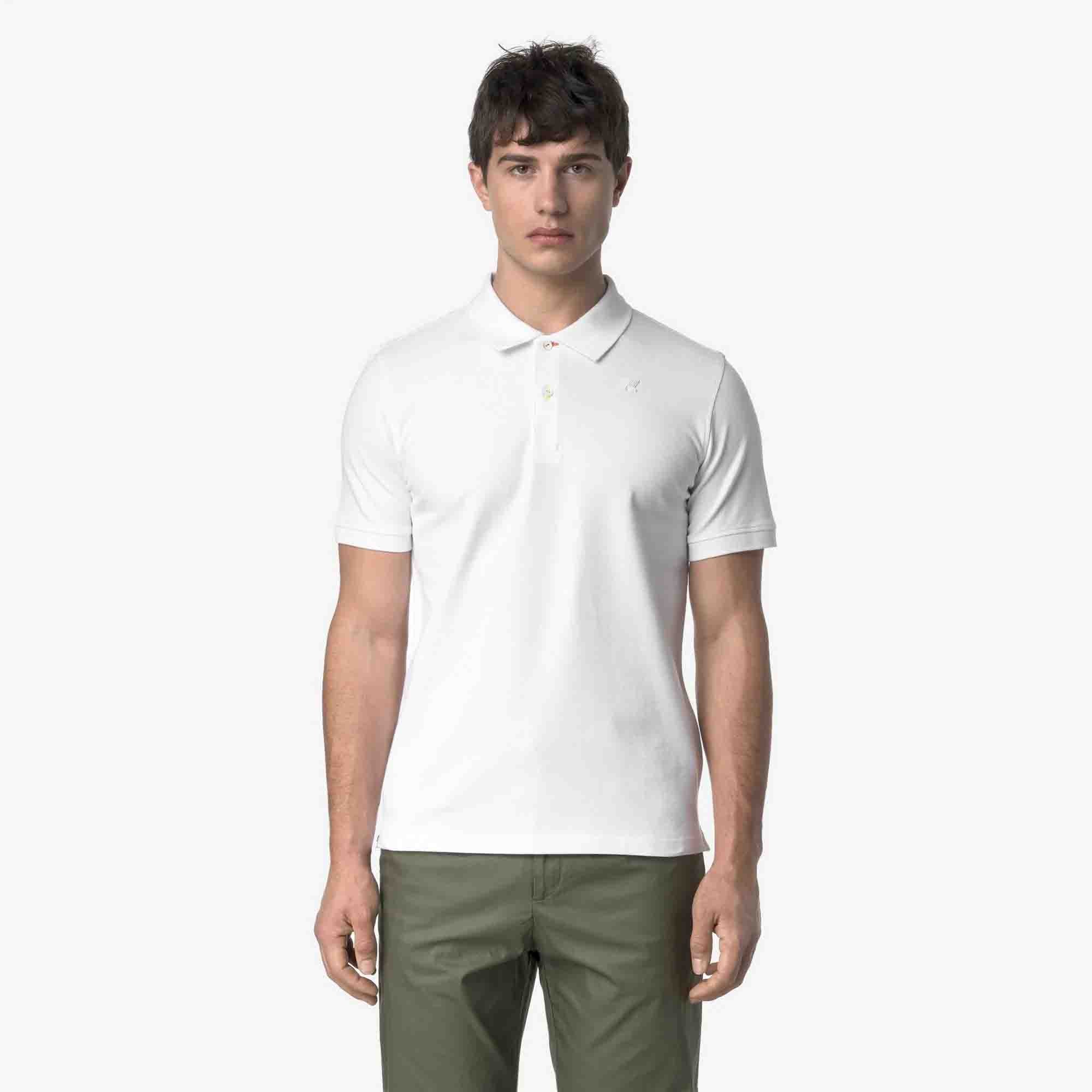 T-shirt da uomo Vinnie Pique Slim K-Way K1125CW - 001 WHITE