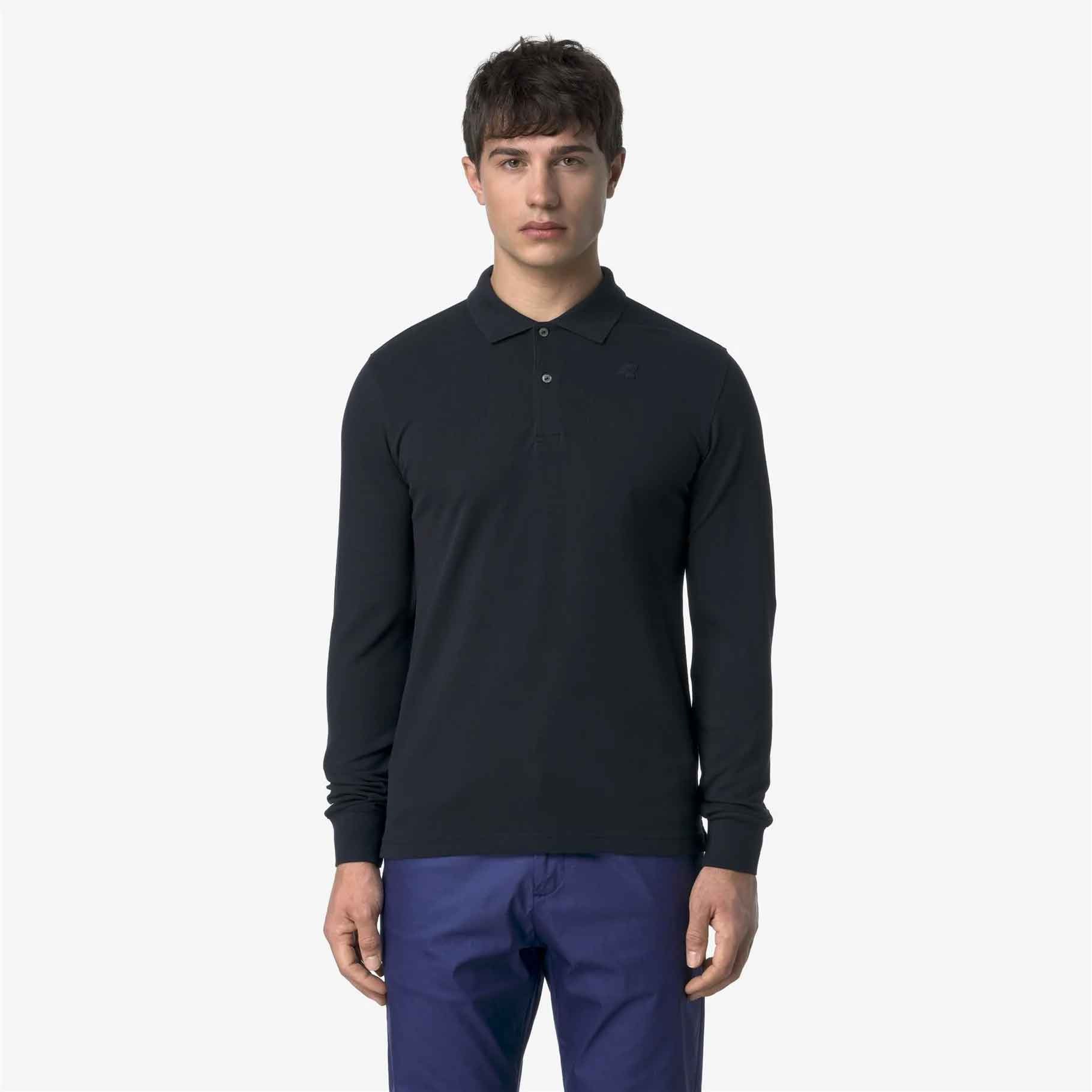 Polo a manica lunga da uomo Monju Pique Slim K-Way K1125GW - K89 Blue Depht