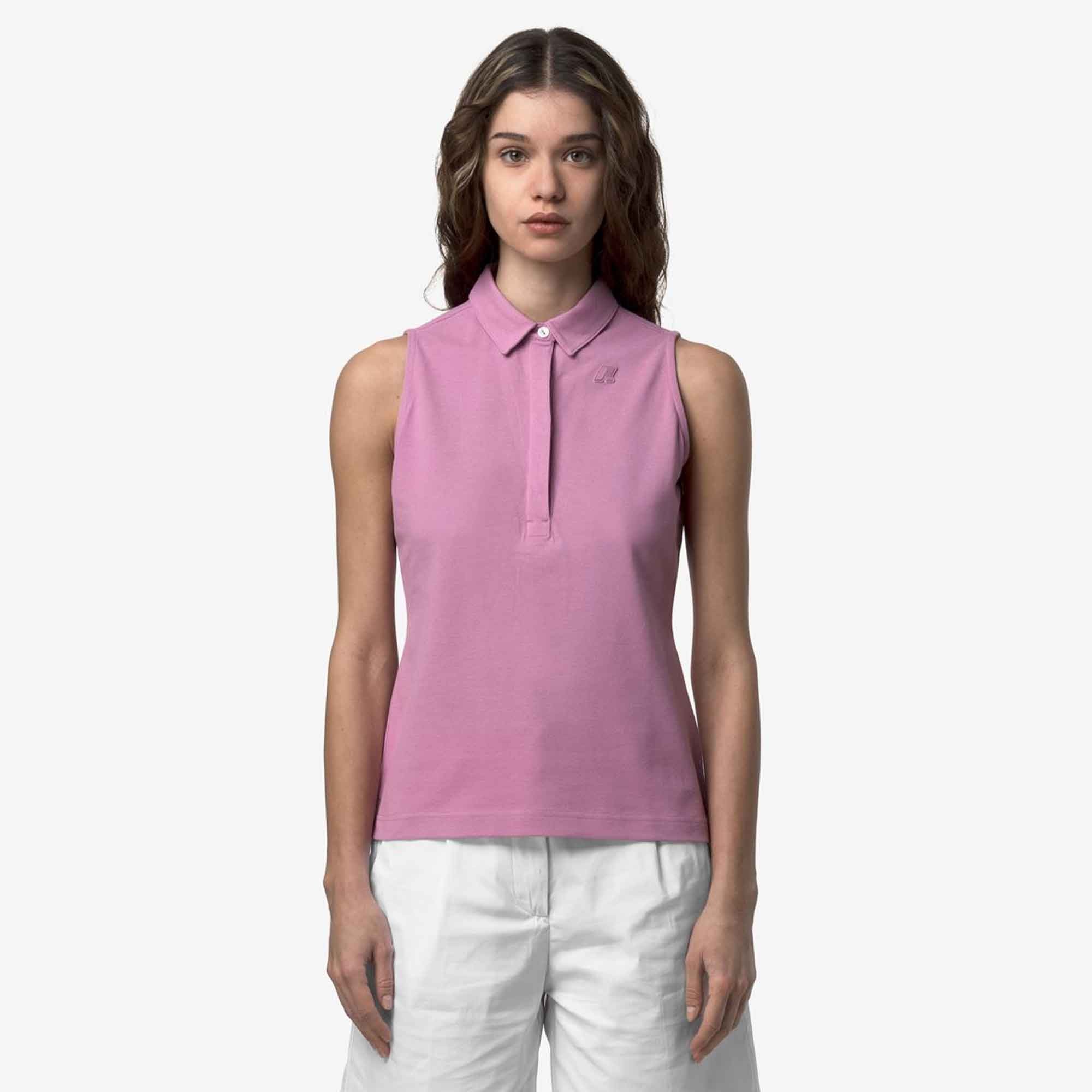 Polo smanicata da donna Adour Pique Slim K-Way K1127HW - VIOLA