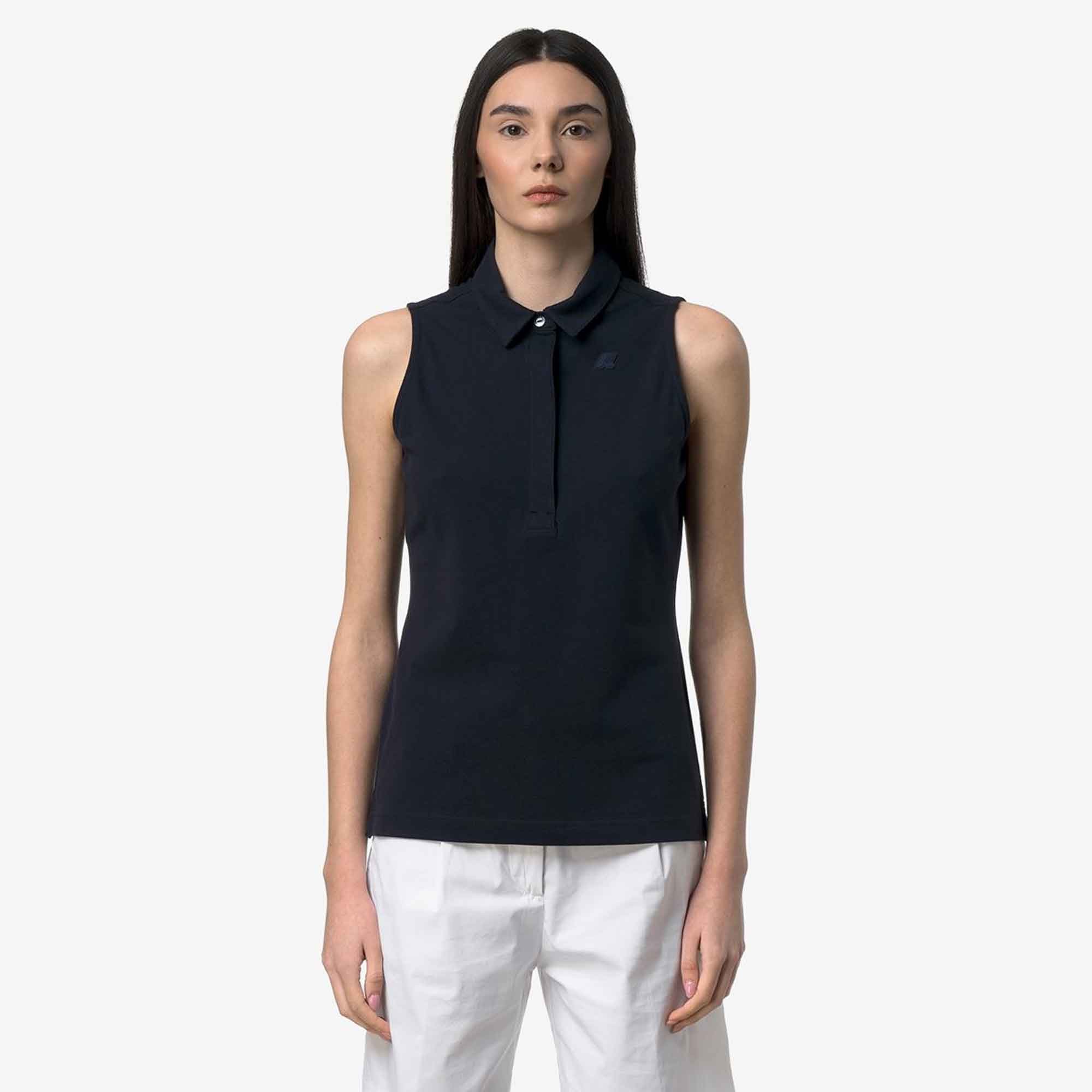 Polo smanicata da donna Adour Pique Slim K-Way K1127HW - K89 Blue Depht