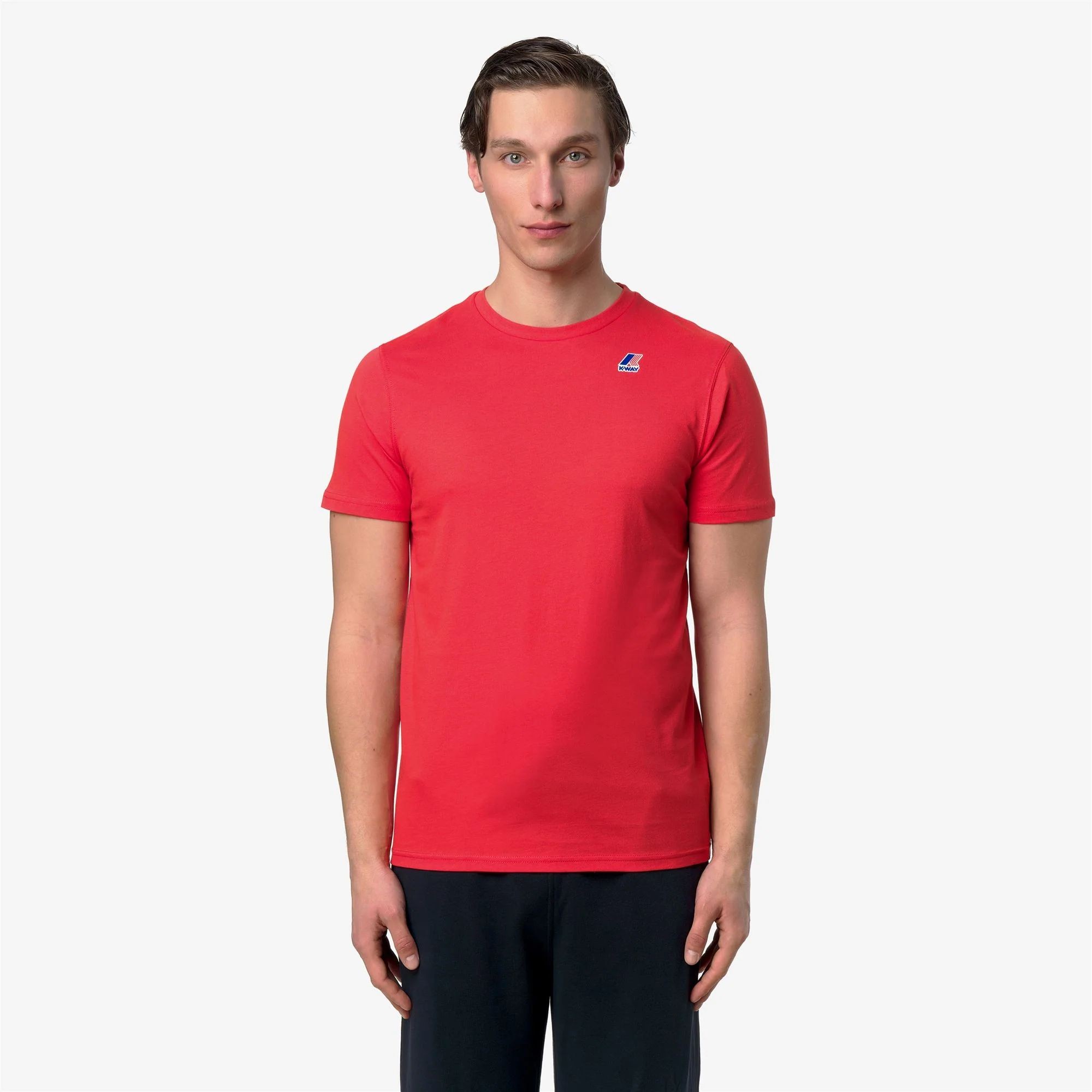 T-shirt da uomo Leonide K-Way K7142KW - B04 Red Poppy 