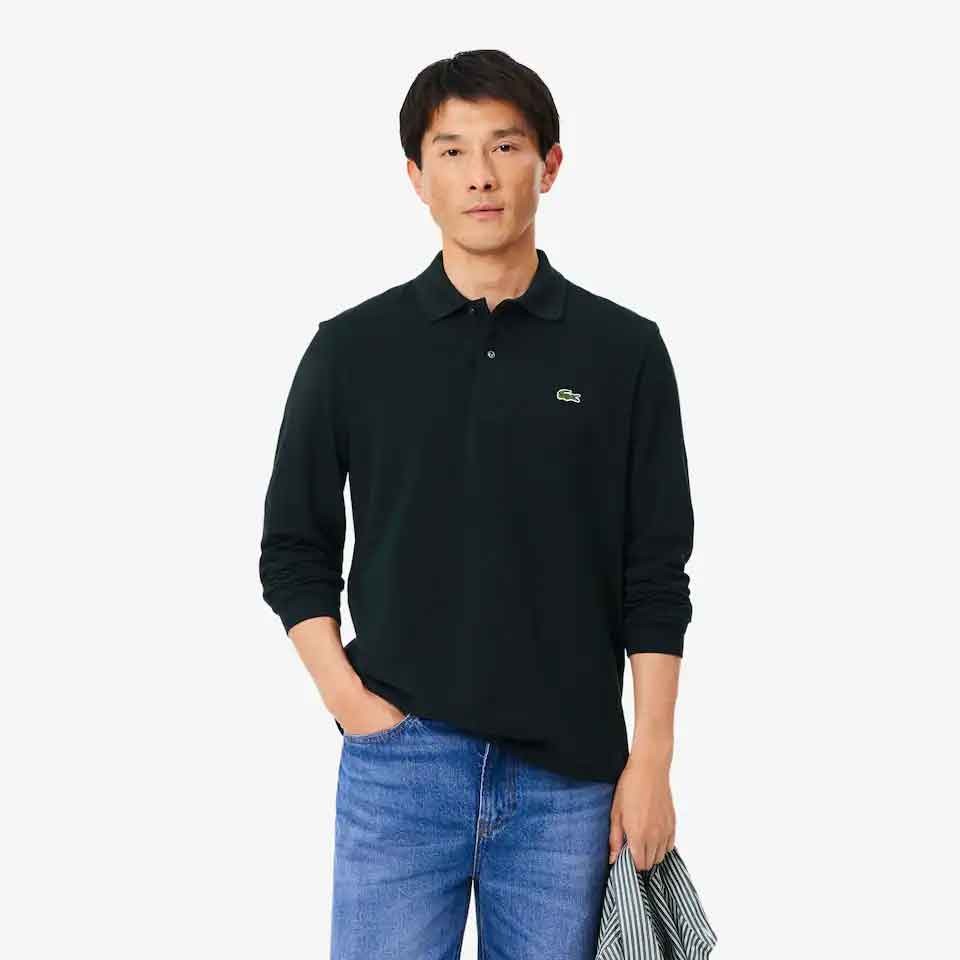 Lacoste L.12.12 Original Classic-Fit Long-Sleeve Polo Shirt for Men L1312 - GJP Vert Fonce