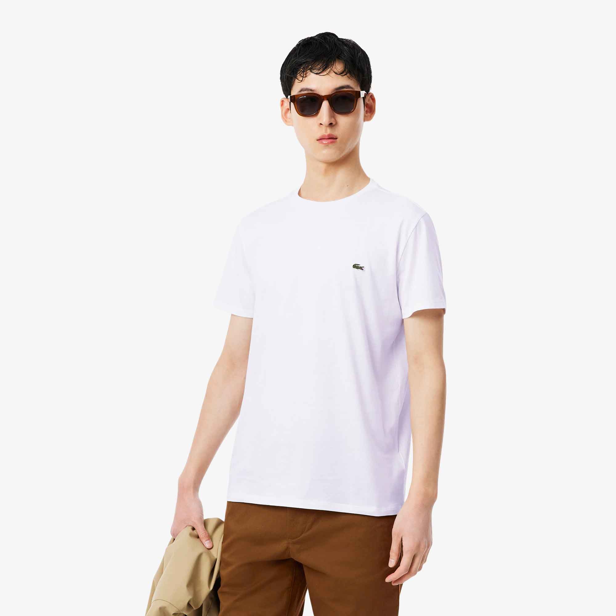 copy of T-shirt in cotone Pima Lacoste da uomo TH6709 - 001 BLANC