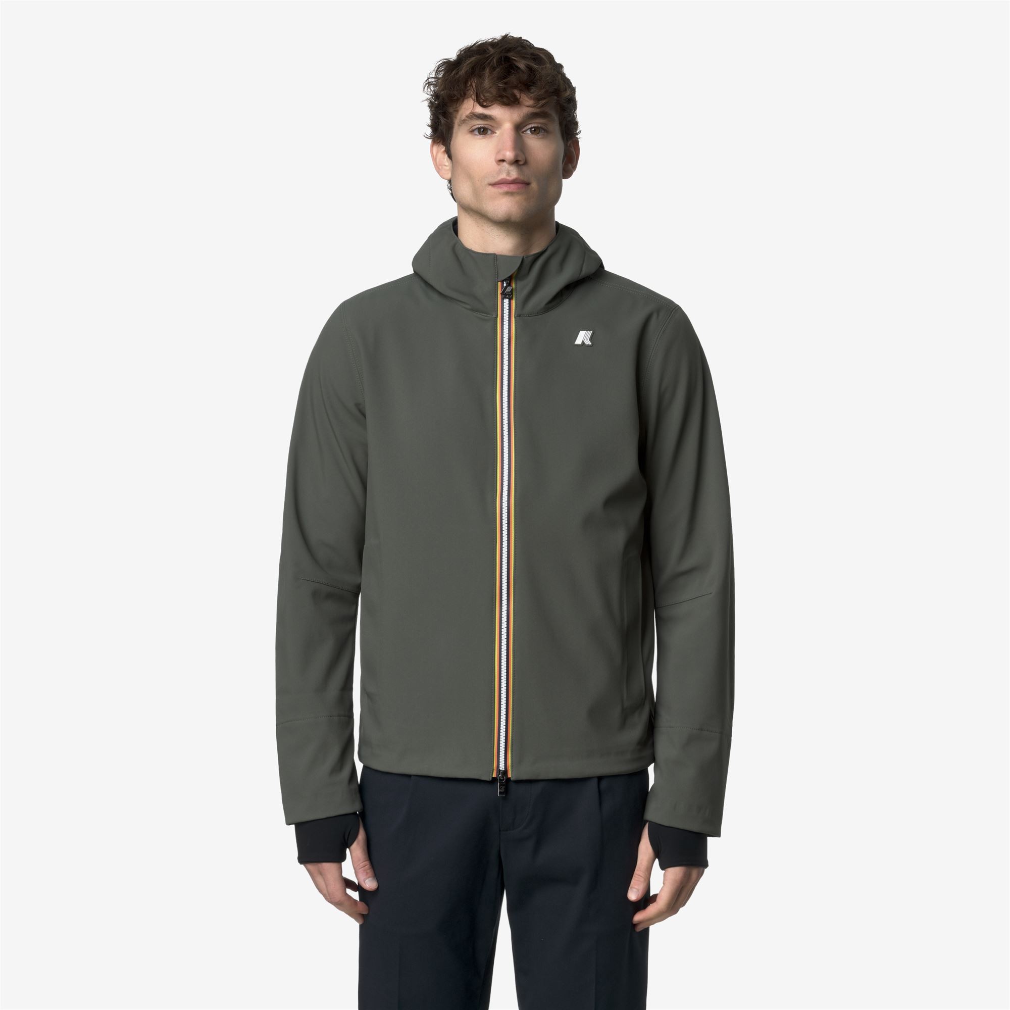 Giacca corta impermeabile da uomo Jacko Bonded K-Way K6131BW - AF0 GREEN BLACKISH - Bl