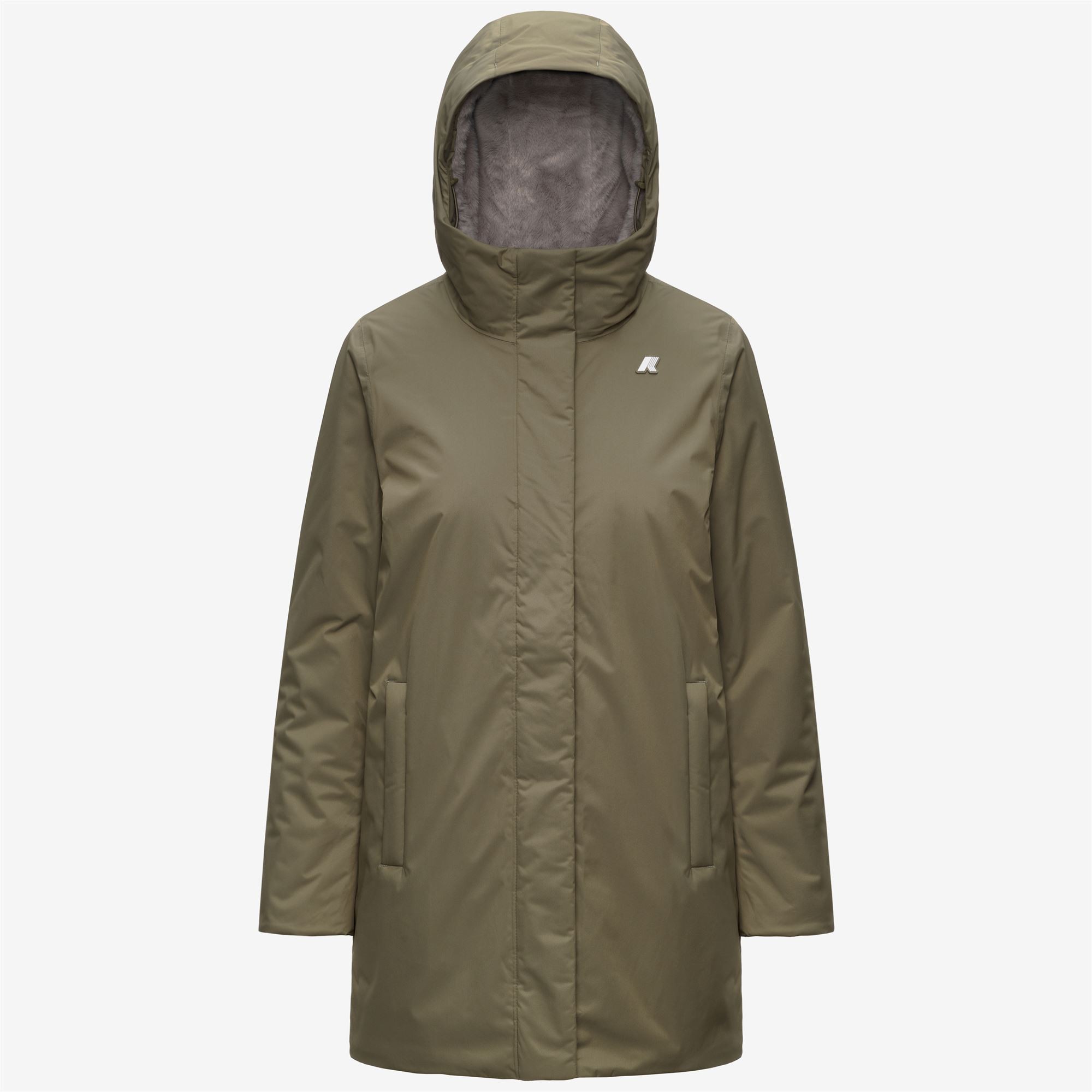 Giacca da donna Sophie Twill Soft Beaver K-Way K8144CW - DC9 Green Army - Grey Wa 