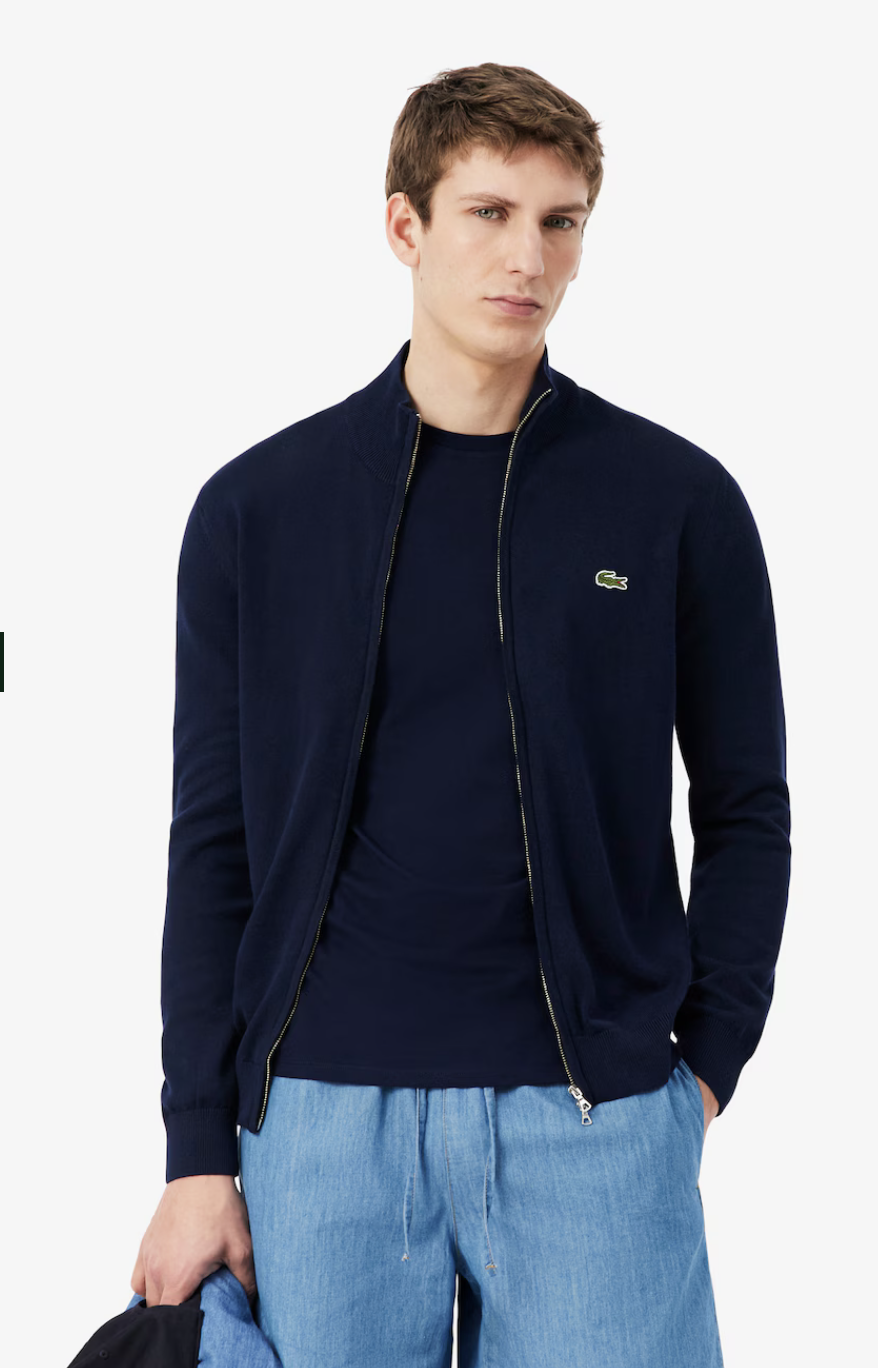 Zipped High Neck Cotton Sweater Lacoste Men - 166